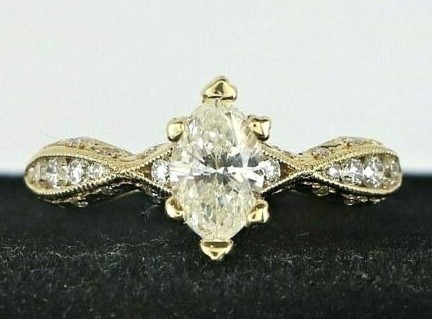 Tacori Classic Crescent 18K Gold Diamond Engagement Ring from wabashjewelers on eBay