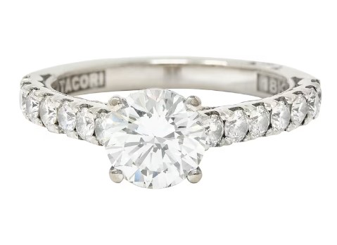 Tacori Diamond 18 Karat White Gold Engagement Ring from WilsonsEstate on Etsy