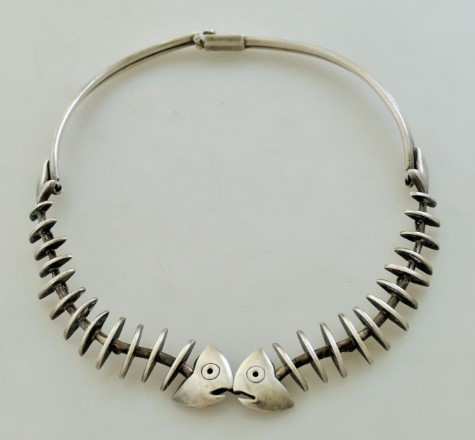 Antonio Pineda Silver Skeletal Fish Necklace from laurenstanley on eBay