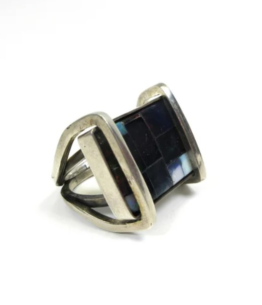 Vintage Antonio Pineda Silver and Opal Ring from QuirkyAntiquesStore on Etsy